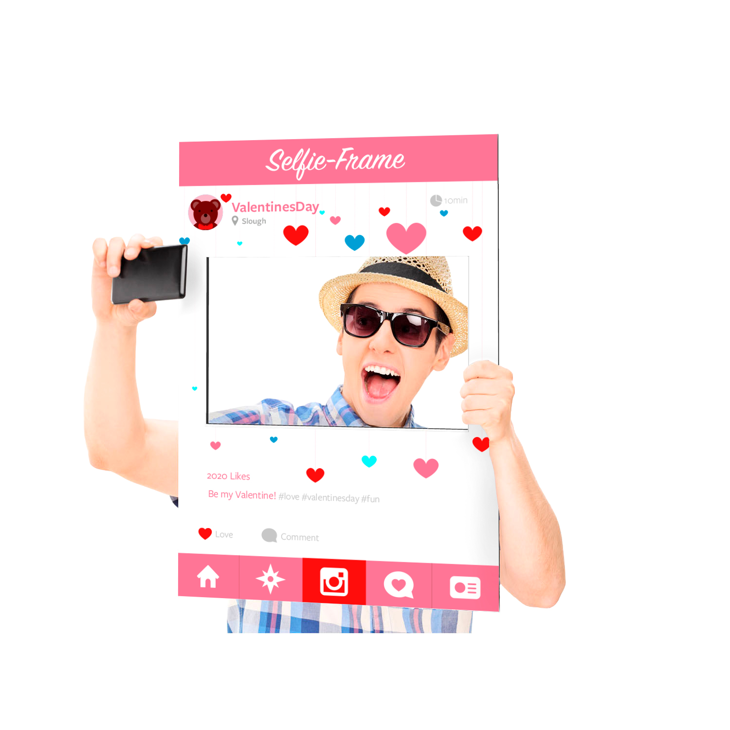Valentines Custom Printed Selfie Frames - The Big Display Company