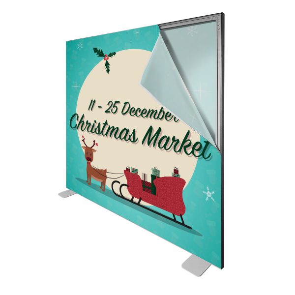 Christmas Freestanding SEG Frame Angle Peeled - The Big Display Company